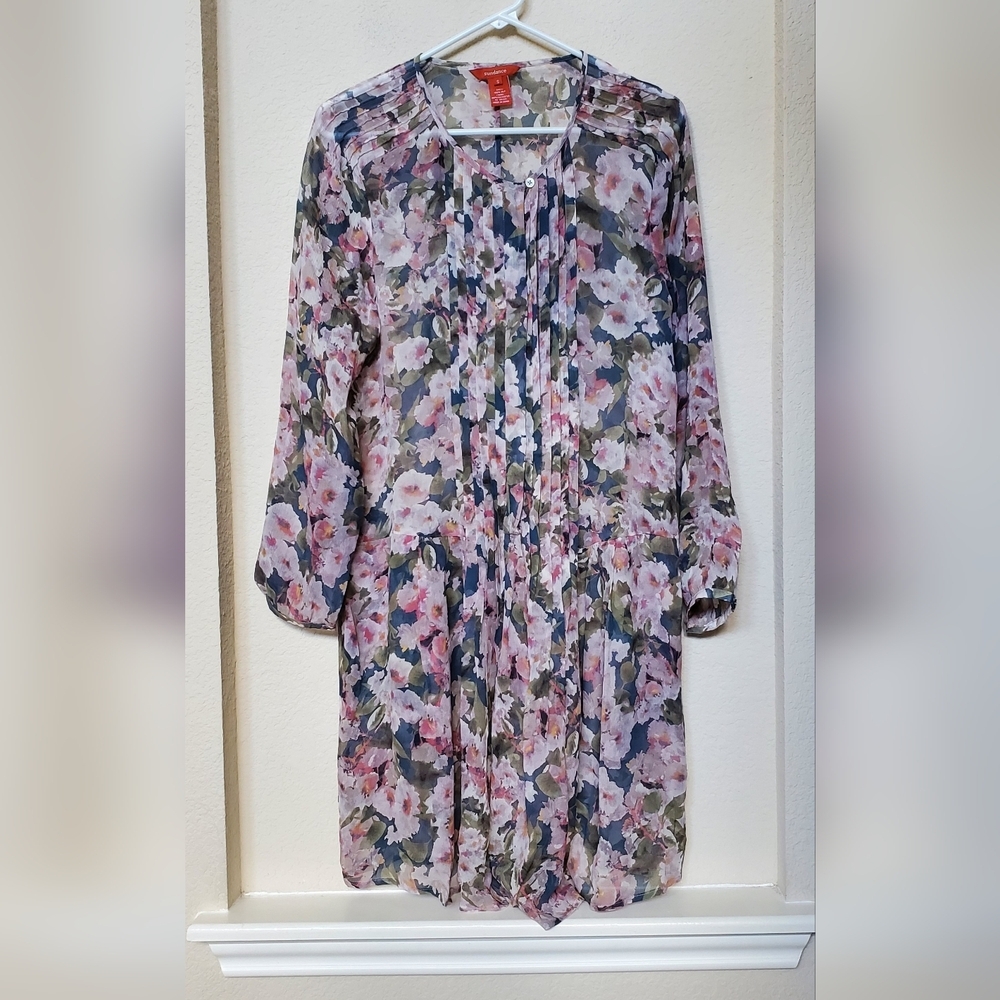 Sundance 100% Silk Floral Dress. Size Small